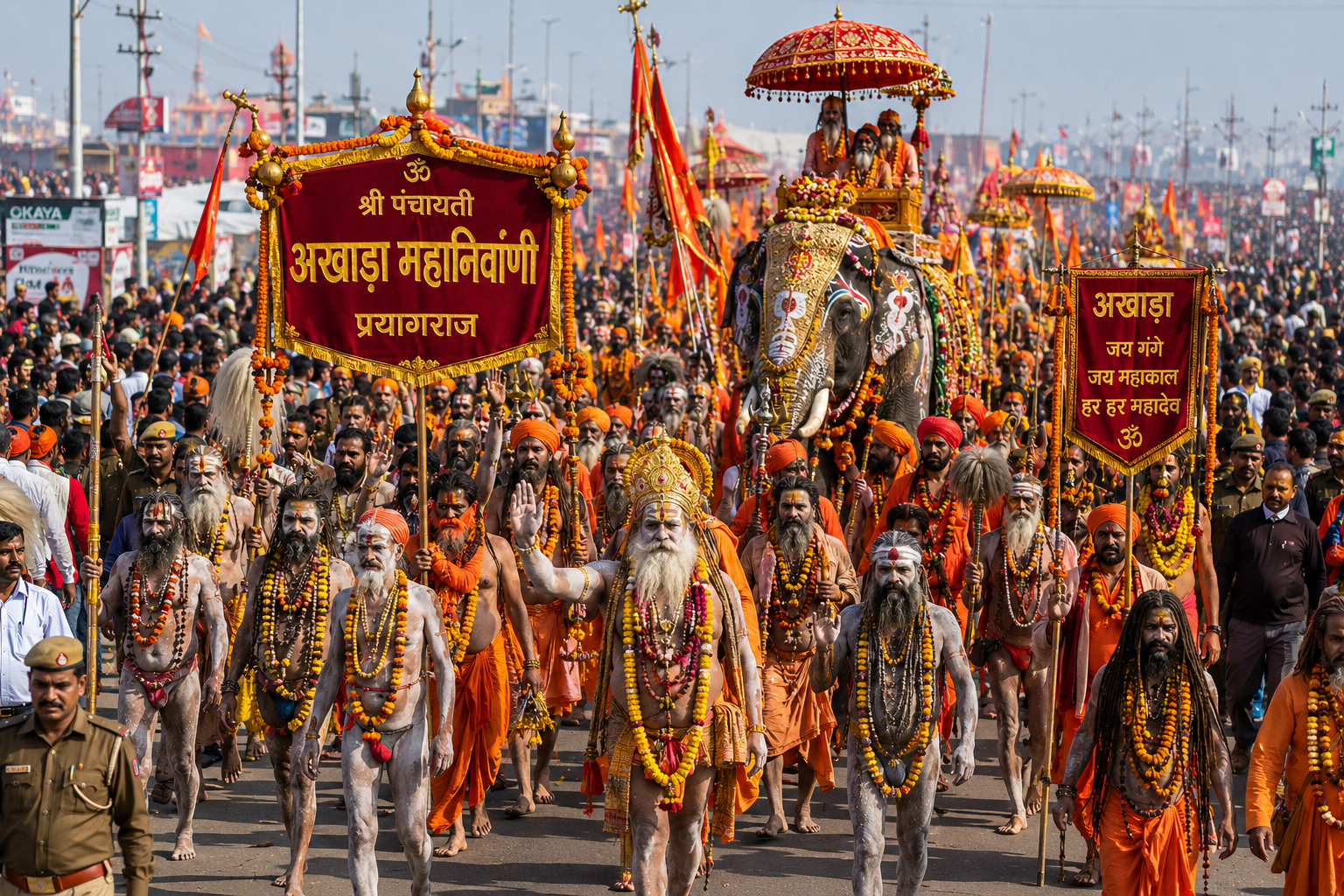 aakhada procession in kumbh mela